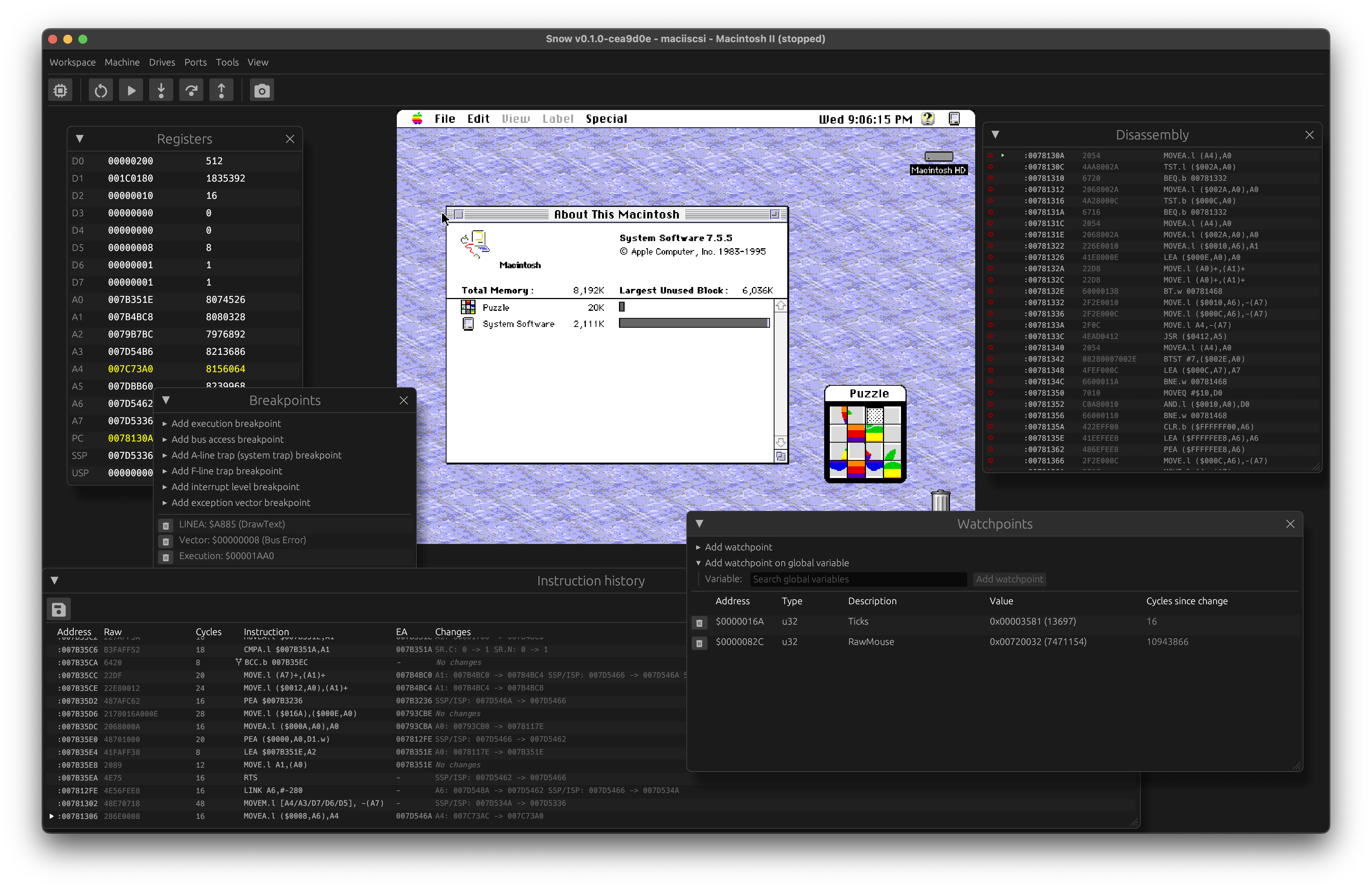 Snow GUI window